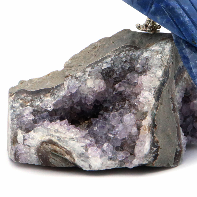 天然石 鳥 置き物 オーナメント 宝石鳥 インコ ソーダライト オウム