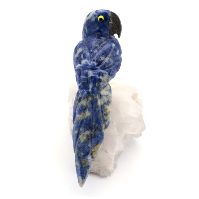 天然石 鳥 置き物 オーナメント 宝石鳥 インコ ラピスラズリ オウム 水晶 クラスター 原石 パワーストーン 彫刻 彫り物 天然石 1点もの