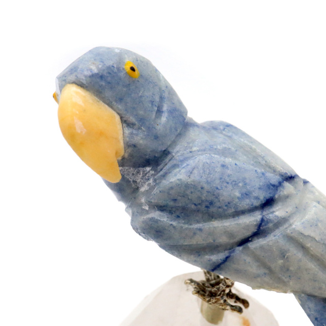 天然石 鳥 置き物 オーナメント 宝石鳥 インコ ソーダライト オウム 水晶 クラスター 原石 パワーストーン 彫刻 彫り物 天然石 1点もの