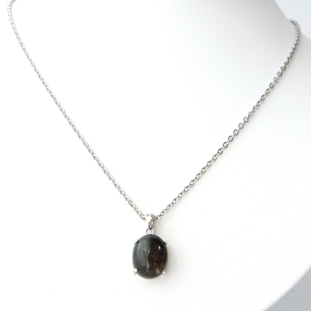ブラックルチル ペンダント ルチルクォーツ 黒針 Silver925 チェーン付き