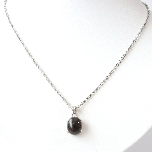 ブラックルチル ペンダント ルチルクォーツ 黒針 Silver925 チェーン付き