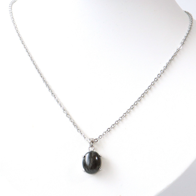 ブラックルチル ペンダント ルチルクォーツ 黒針 Silver925 チェーン付き