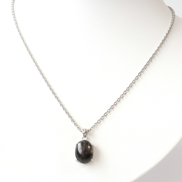 ブラックルチル ペンダント ルチルクォーツ 黒針 Silver925 チェーン付き