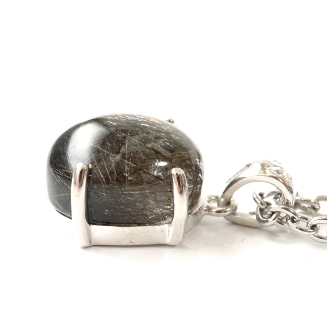 ブラックルチル ペンダント ルチルクォーツ 黒針 Silver925 チェーン付き