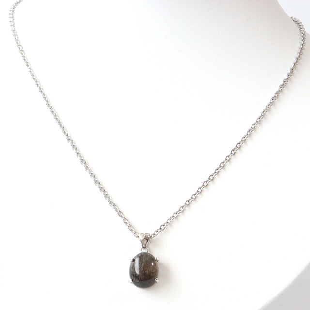 ブラックルチル ペンダント ルチルクォーツ 黒針 Silver925 チェーン付き