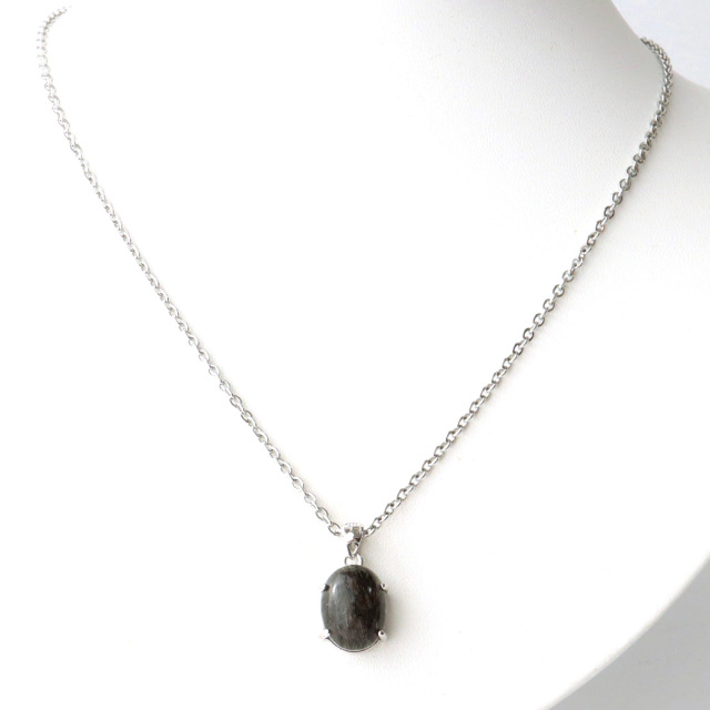 ブラックルチル ペンダント ルチルクォーツ 黒針 Silver925 チェーン付き