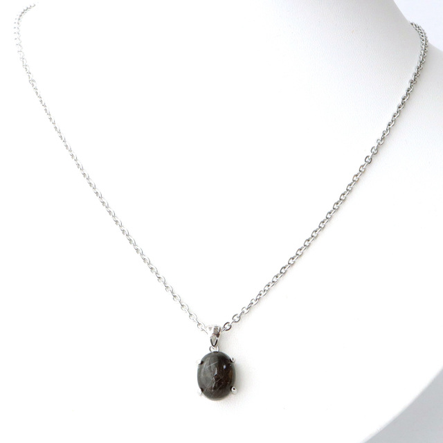 ブラックルチル ペンダント ルチルクォーツ 黒針 Silver925 チェーン付き