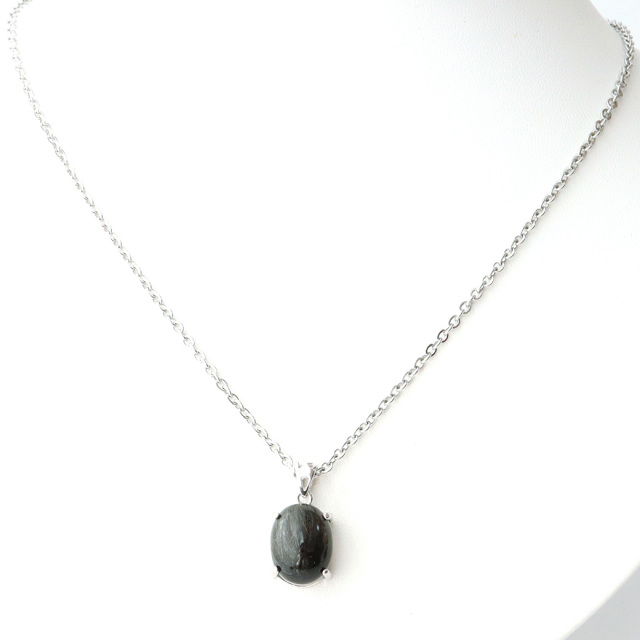 ブラックルチル ペンダント ルチルクォーツ 黒針 Silver925 チェーン付き