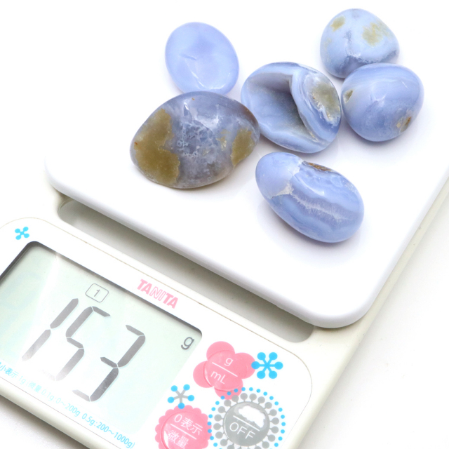 ブルーレースアゲート タンブル 150g 空色 縞瑪瑙 天然石 パワーストーン 浄化グッズ