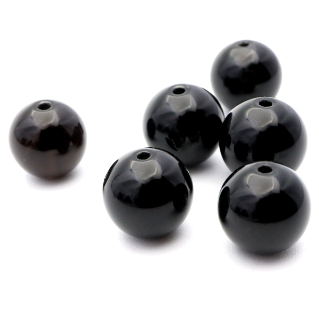 モリオン 10mm ビーズ 粒売り 1粒 黒水晶 モーリオン 本物 天然石 パワーストーン ハンドメイド 手作り 手芸 DIY