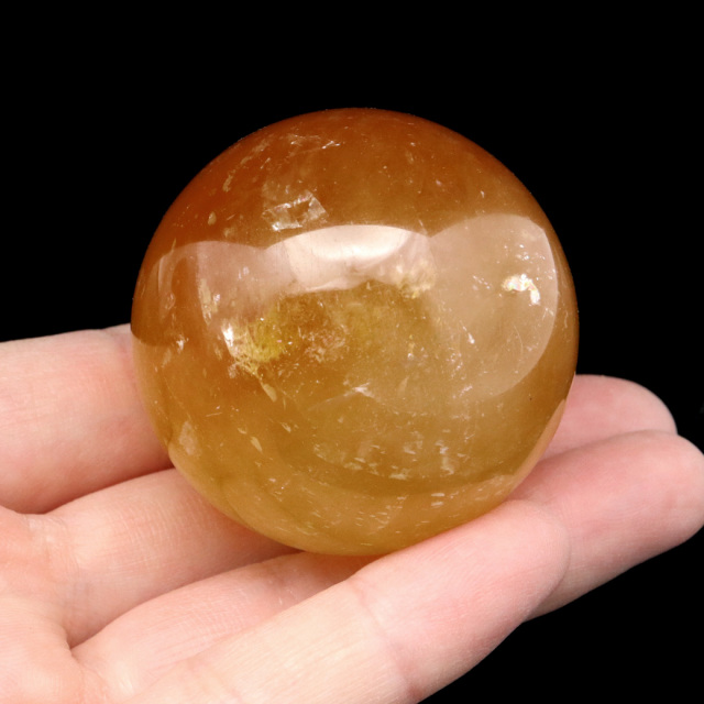 ゴールデン カルサイト 丸玉 台座付き 直径約43mm 天然石