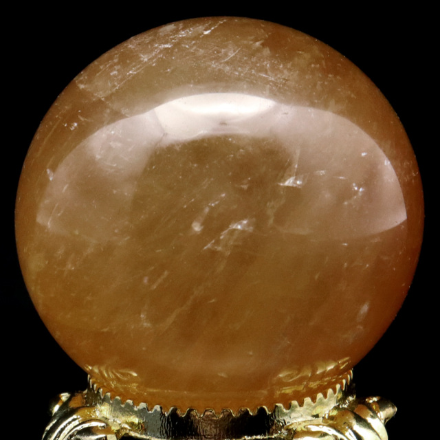 ゴールデン カルサイト 丸玉 台座付き 直径約43mm 天然石