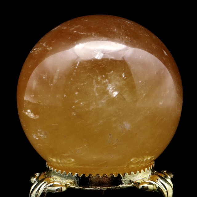 ゴールデン カルサイト 丸玉 台座付き 直径約43mm 天然石