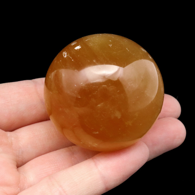 ゴールデン カルサイト 丸玉 台座付き 直径約43mm 天然石