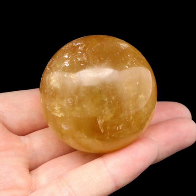 ゴールデン カルサイト 丸玉 台座付き 直径約43mm 天然石