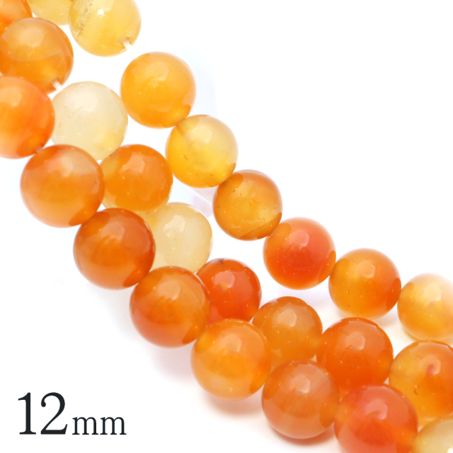カーネリアン 一連 ビーズ 1本売り 瑪瑙 オレンジ 赤褐色 長さ38cm前後 7月 誕生石 パーツ ハンドメイド 手作り 天然石 パワーストーン