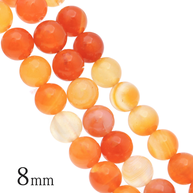 カーネリアン 一連 ビーズ 1本売り 瑪瑙 オレンジ 赤褐色 長さ38cm前後 7月 誕生石 パーツ ハンドメイド 手作り 天然石 パワーストーン