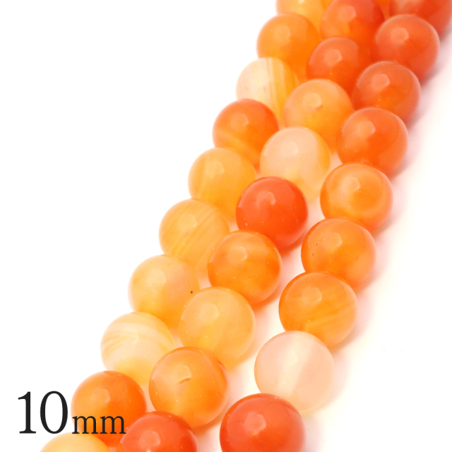 カーネリアン 一連 ビーズ 1本売り 瑪瑙 オレンジ 赤褐色 長さ38cm前後 7月 誕生石 パーツ ハンドメイド 手作り 天然石 パワーストーン
