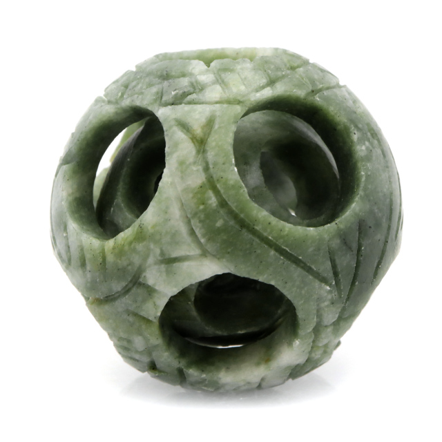 ネフライト 天球 多層構造 透かし細工 丸玉 1点もの