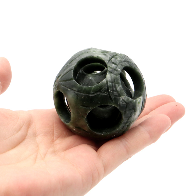 ネフライト 天球 多層構造 透かし細工 丸玉 1点もの