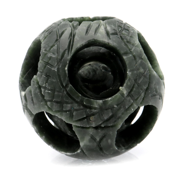 ネフライト 天球 多層構造 透かし細工 丸玉 1点もの