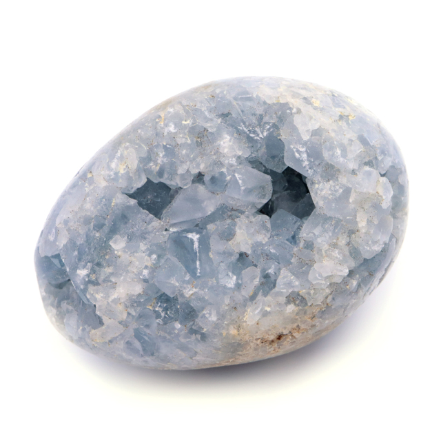 セレスタイト AAA 原石 382g クラスター 研磨 台座付き 磨き仕上げ