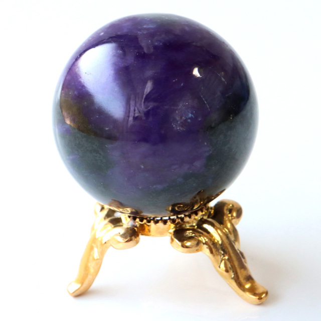 チャロアイト 丸玉 台座付き 世界三大 ヒーリング ストーン  ロシア産