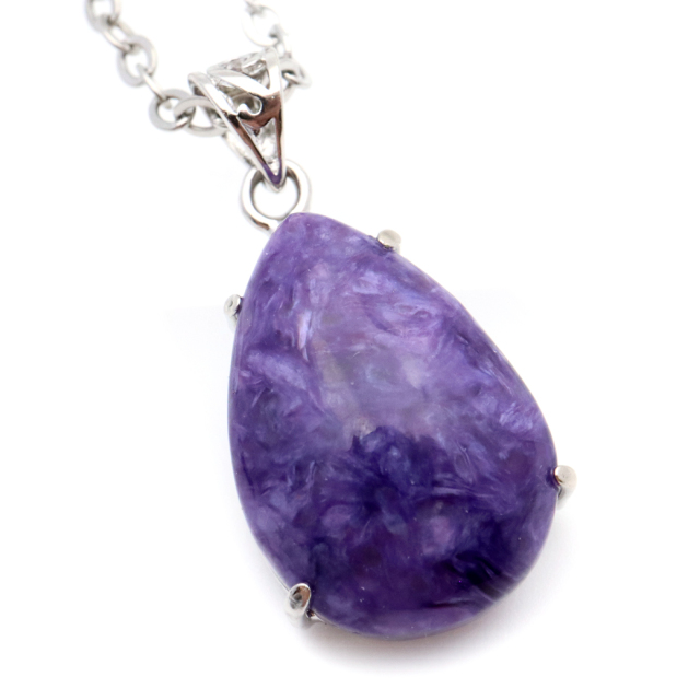 チャロアイト ペンダント 天然石 ネックレス 1点物 世界三大ヒーリングストーン Silver925 パワーストーン