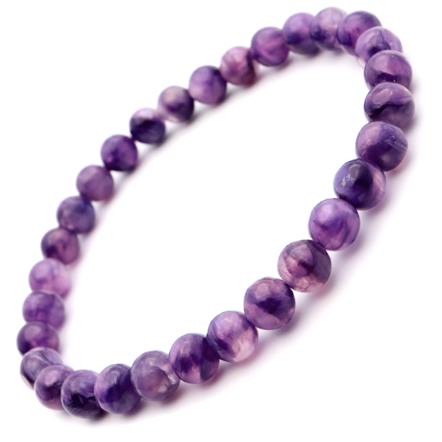 チャロアイト エンジェルシリカ ブレスレット 6mm ロシア産 天然石 1点物 Charoite チャロ石