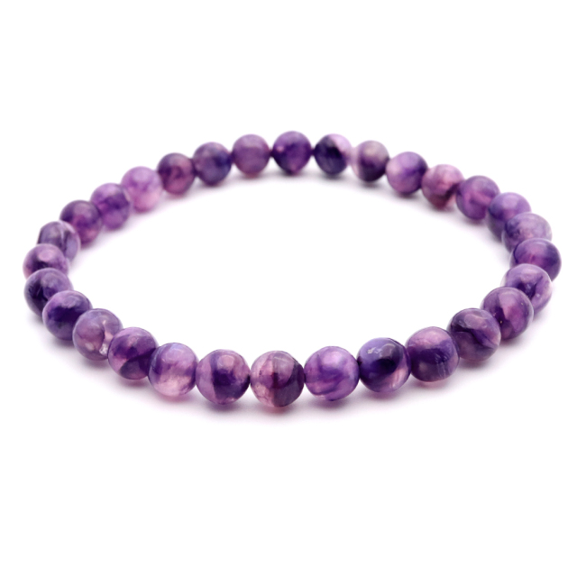 チャロアイト エンジェルシリカ ブレスレット 6mm ロシア産 天然石 1点物 Charoite チャロ石