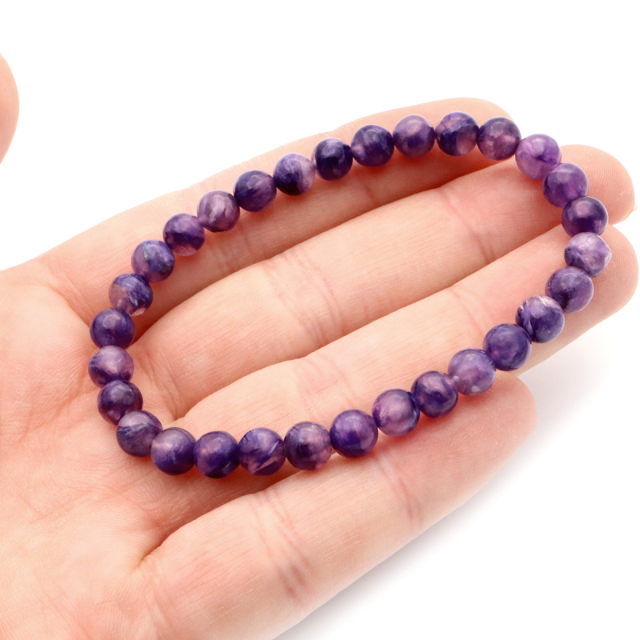 チャロアイト エンジェルシリカ ブレスレット 6mm ロシア産 天然石 1点物 Charoite チャロ石