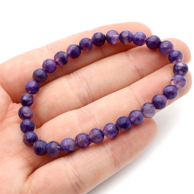 チャロアイト エンジェルシリカ ブレスレット 6mm ロシア産 天然石 1点物 Charoite チャロ石