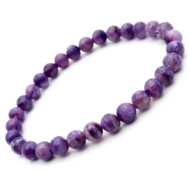 チャロアイト エンジェルシリカ ブレスレット 6mm ロシア産 天然石 1点物 Charoite チャロ石