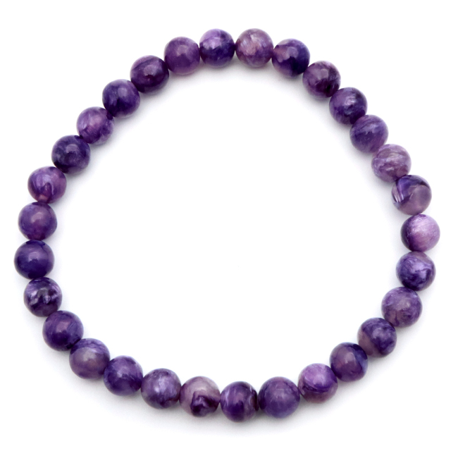 チャロアイト エンジェルシリカ ブレスレット 6mm ロシア産 天然石 1点物 Charoite チャロ石