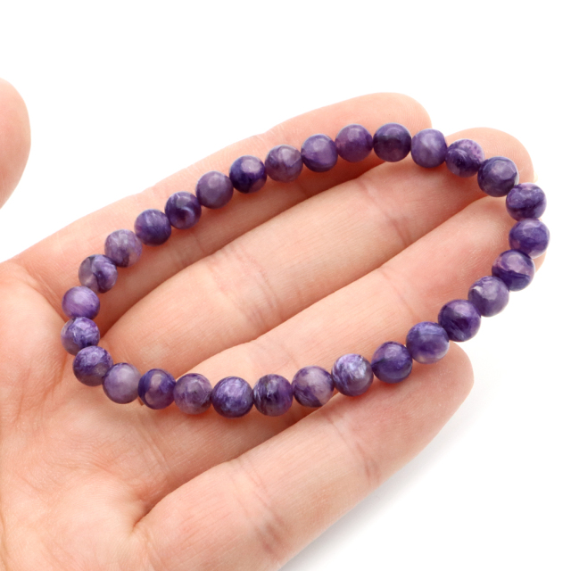 チャロアイト エンジェルシリカ ブレスレット 6mm ロシア産 天然石 1点物 Charoite チャロ石