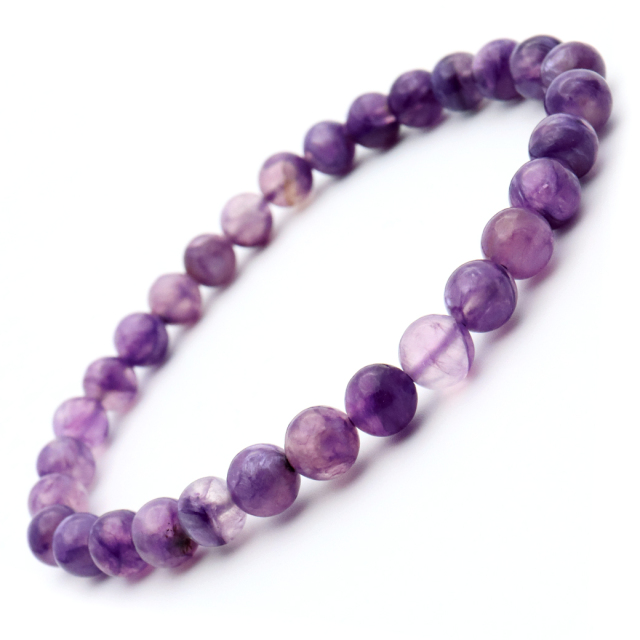 チャロアイト エンジェルシリカ ブレスレット 6.5mm ロシア産 天然石 1点物 Charoite チャロ石