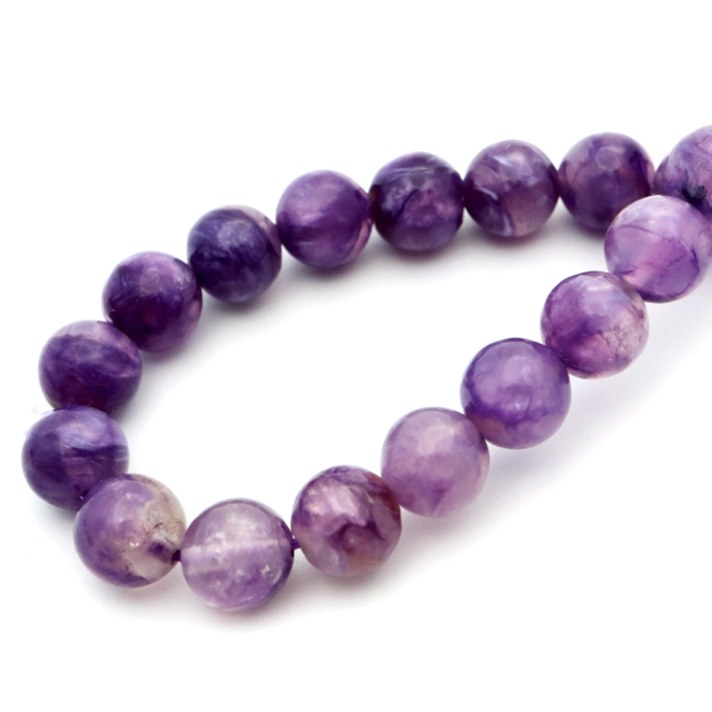 チャロアイト エンジェルシリカ ブレスレット 6.5mm ロシア産 天然石 1点物 Charoite チャロ石
