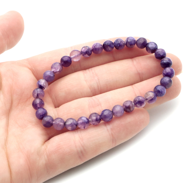 チャロアイト エンジェルシリカ ブレスレット 6.5mm ロシア産 天然石 1点物 Charoite チャロ石