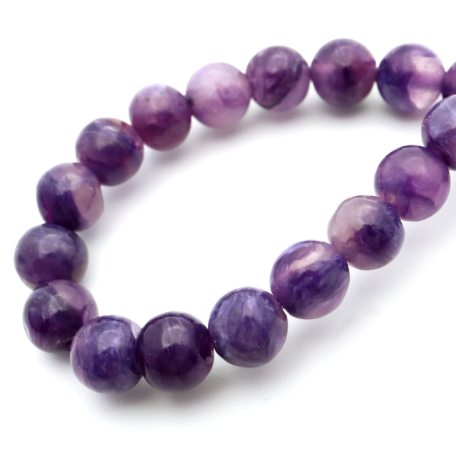 チャロアイト エンジェルシリカ ブレスレット 6mm ロシア産 天然石 1点物 Charoite チャロ石