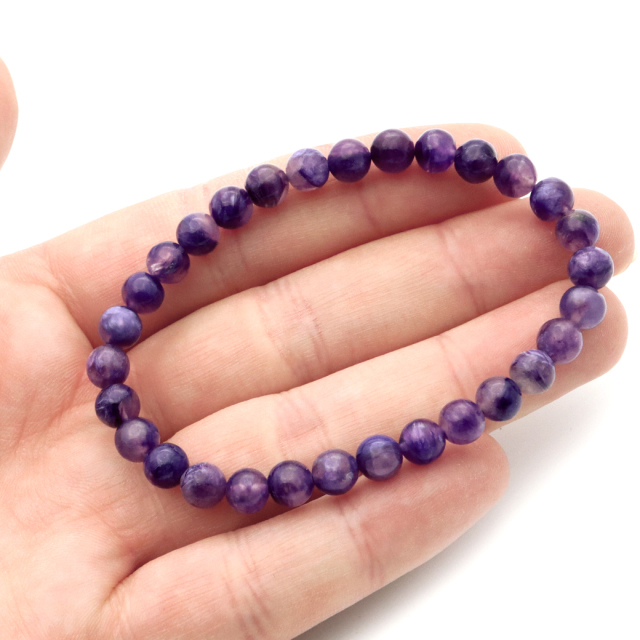 チャロアイト エンジェルシリカ ブレスレット 6mm ロシア産 天然石 1点物 Charoite チャロ石