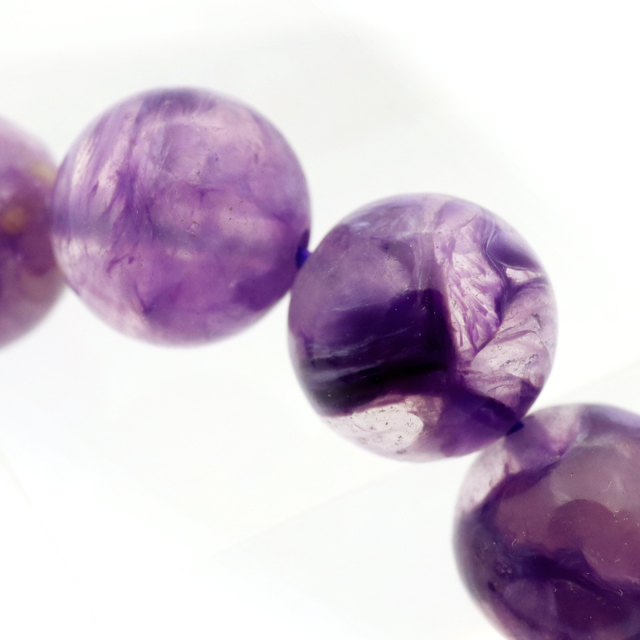 チャロアイト エンジェルシリカ ブレスレット 9.5mm ロシア産 天然石 1点物 Charoite チャロ石