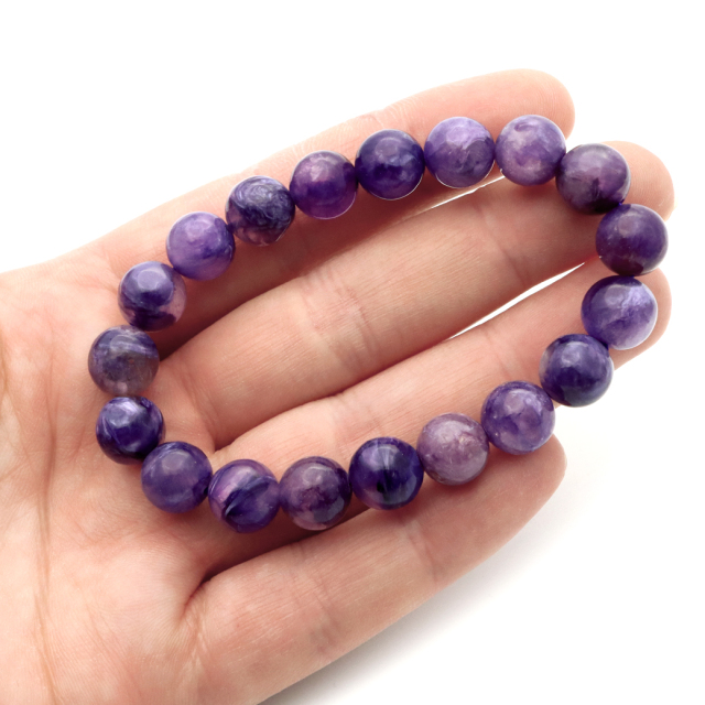 チャロアイト エンジェルシリカ ブレスレット 10mm ロシア産 天然石 1点物 Charoite チャロ石