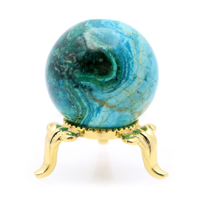 クリソコラ 丸玉 台座付き スフィア 直径 約31mm 天然石 置き物 原石 置物 インテリア 鉱物 オブジェ パワーストーン