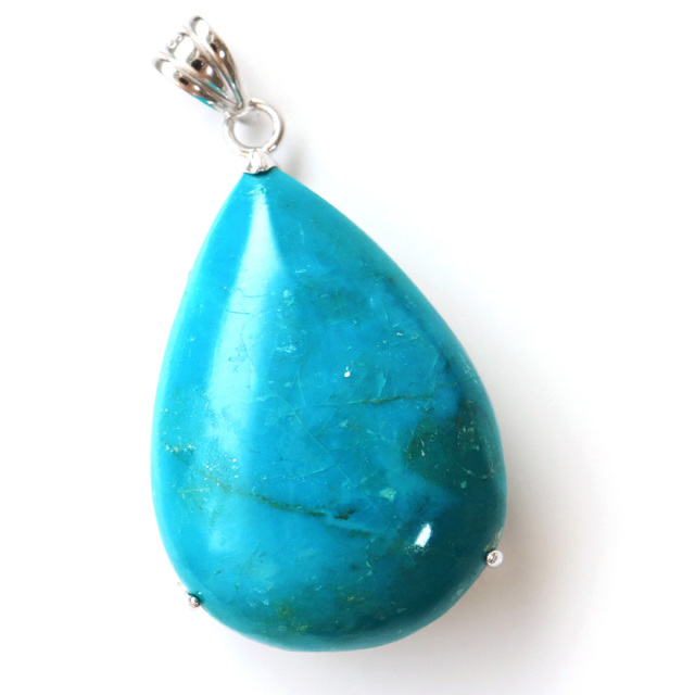 クリソコラ ペンダント Silver925 チェーン付き パワーストーン 1点物