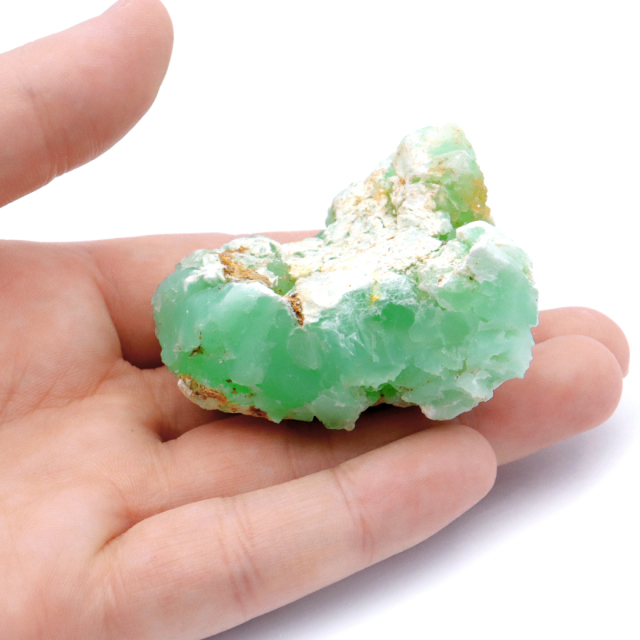 クリソプレーズ 原石 58g インドネシア産 1点物 天然石 アップルグリーン パワーストーン 緑玉髄 Chrysoprase