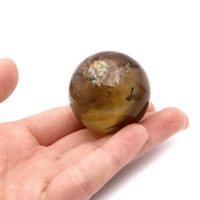 シトリン 非加熱 丸玉 黄水晶 ブラジル産 直径約41mm ナチュラルカラー  木製台座付き 1点もの スフィア 11月 誕生石 置き物