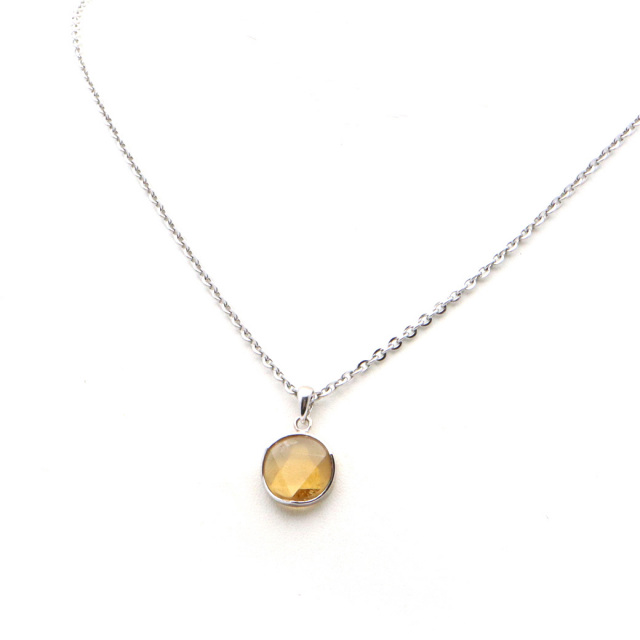 シトリン ネックレス 天然石 ペンダント 六芒星 クォーツ 黄色 水晶