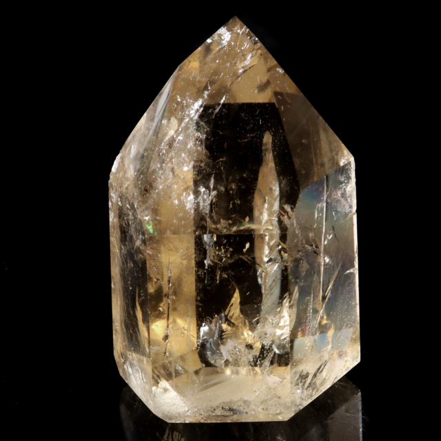 高級208g 虹 シトリン ポイント クラスター Point 柱 gi3 楽天市場】虹入り シトリン ダブルポイント 両剣黄水晶