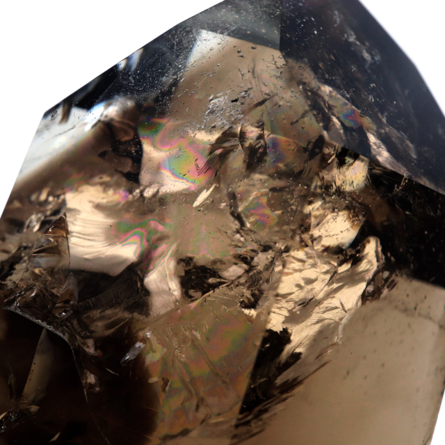 シトリン 非加熱 ポリッシュ ポイント 虹入り 六角柱 黄水晶