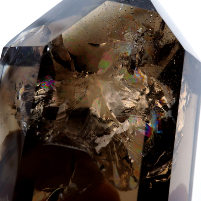 シトリン 非加熱 ポリッシュ ポイント 虹入り 六角柱 黄水晶